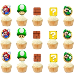 Mario & Friends Cupcake/Food Toppers - 12 PK