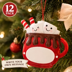 Hot Cocoa Personalizable Ornaments 12Pk