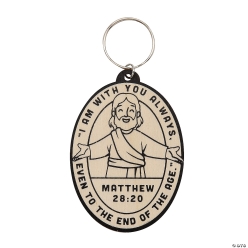 Great North VBS Colour Your Own Wood Matthew 28:20 Keychains-12P