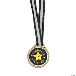 SEL Kindness All-Star Award Medals with Ribbon-12Pk