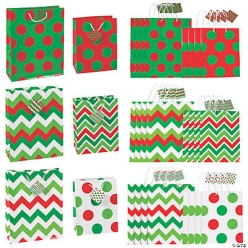 Mega Bright Christmas Gift Bag Assortment - 24 Pk