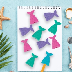 Mermaid Tail Eraser Pencil Toppers - 24 Pk