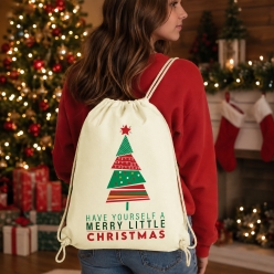 Merry Little Christmas Drawstring Backpack