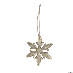 Gold Winter Snowflake-Shaped Metal Christmas Ornaments-6Pk