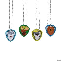 Woodland Character Shield-Shaped Dog Tag Necklaces-12Pk