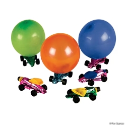 Metallic Car Balloon Racers - 12Pk