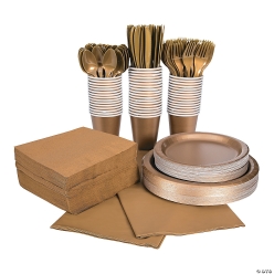 Metallic Gold Tableware Kit for 48 Guests