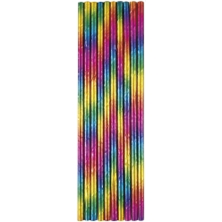 Rainbow Metallic Straws 10pk