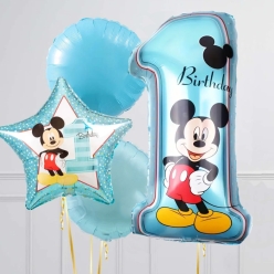 Mickey 1st Birthday 4pc Balloon Set