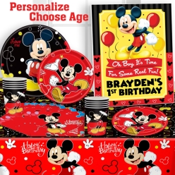 *Mickey RED 1st Birthday PERSONALIZED Party for 10