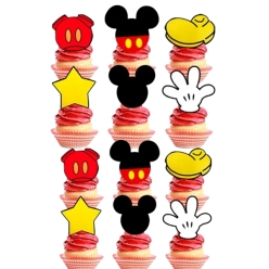 Mickey Mouse Cupcake Toppers - 12 PK