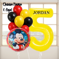 Mickey Mouse PERSONALIZED Name & Age Balloon Bouquet