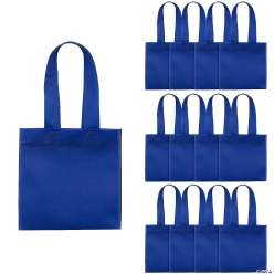 Blue Nonwoven Polyester Tote Bags-12Pk