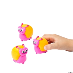 Colourful Snail Plastic Pull-Back Toys-12Pk