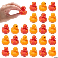 Mini Fall Leaves Rubber Duckies - 24 Pk