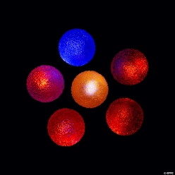 Light-Up Textured Bouncy Balls - 12Pk