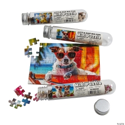 Luau Puppies & Flowers Puzzle in a Tube-12Pk