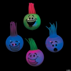 Light-Up Funny Face Balls - 12Pk