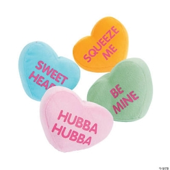 Plush Conversation Hearts - 12 Pk