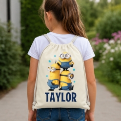 Minions Personalized Drawstring Backpack