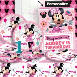 *Minnie Mouse PERSONALIZED 1st Birthday Party Pack for 10