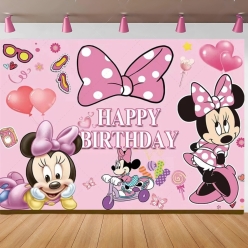 Minnie Mouse 5 Foot FABRIC Backdrop