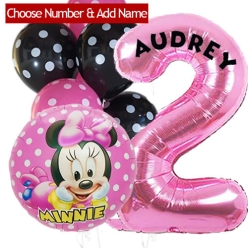 *50% OFF: Minnie PERSONALZIED Choose an Age Balloon Bouquet