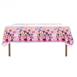 Minnie Pink Icons Printed Plastic Table Cover