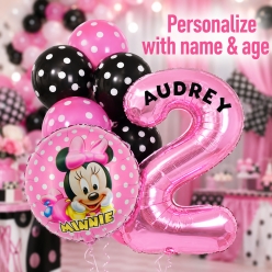 *Minnie PERSONALIZED Choose an Age Balloon Bouquet