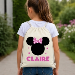 Minnie Ears Personalized Drawstring Backpack