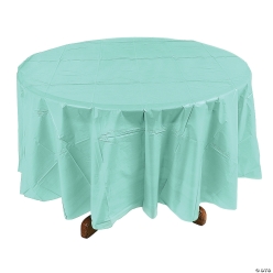 Mint Green Round Plastic Tablecloth
