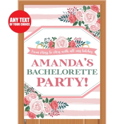 Miss to Mrs w/ Bitches Floral PERSONALIZED Giant Vinyl Door Sign
