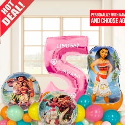 Moana 6 FT Airfill Personalized Balloon Column Kit