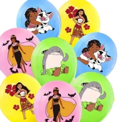 Moana Full Colour Large Latex Balloons - 8 PK
