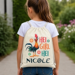 Hei Girl Hei Personalized Drawstring Backpack