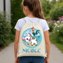 Pua & Hei Hei Personalized Drawstring Backpack