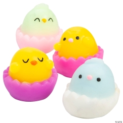 Large Easter Chicks in Eggshells Mochi Squish Toys-12Pk