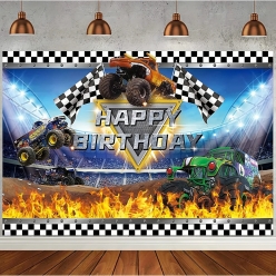 40% OFF: Monster Truck 5 Foot FABRIC Backdrop