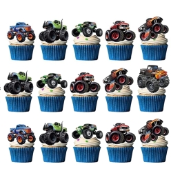 Monster Truck Cupcake/Food Toppers - 12 PK