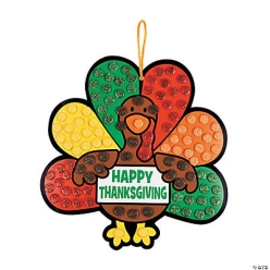 Glitter Turkey Mosaic Craft Kit - 12 pk