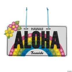 Hawaii License Plate Aloha Mosaic Sign Craft Kit-12Pk