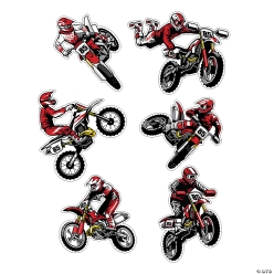 Motocross Cutout Wall Decorations-6Pk