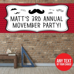 Movember Moustache PERSONALIZED Giant Vinyl Keepsake Banner