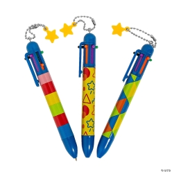 Multicolour Pattern Shuttle Pens - 12Pk