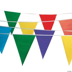 Plastic 600 Foot Large Pennant Rainbow Banners