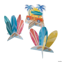 Surf Party Cardstock Centerpieces - 3Pk
