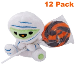 Halloween Plush Mummies with Lollipops for 12