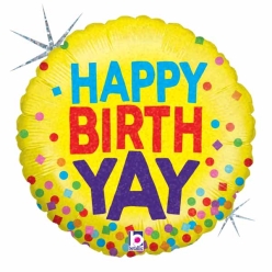 Happy Birth Yay Large Foil Balloon