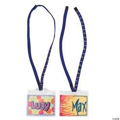 BULK DIY Name Tags with Super Safe Breakaway Cords-48Pk