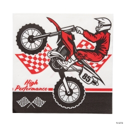 Motocross Party Paper Luncheon Napkins - 16Pk